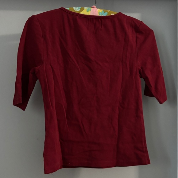 Hell Bunny Philippa Top Maroon Burgundy Pinup - Picture 4 of 5